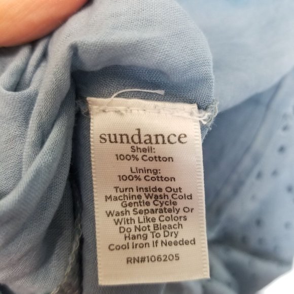 Sundance Womens XS Blue Eyelet Boho Jasmine Midi D - Picture 7 of 8